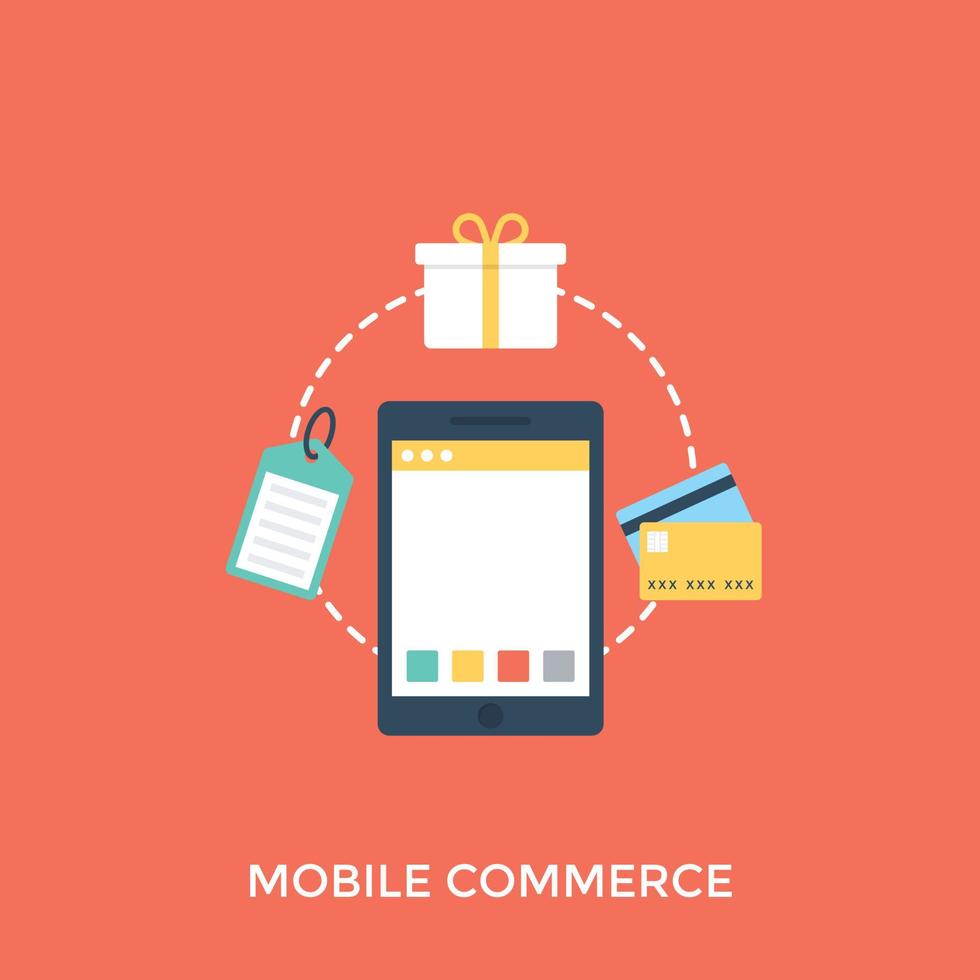 concepts de commerce mobile vecteur