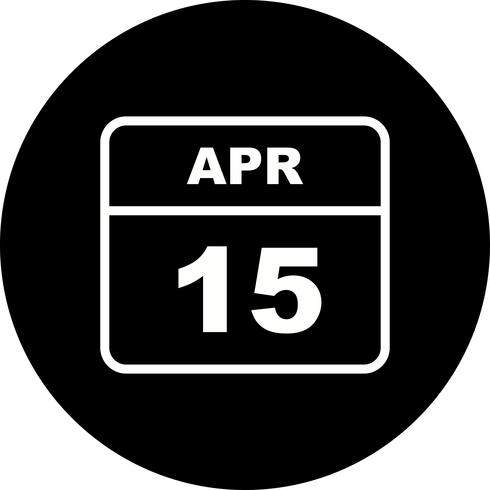 15 avril Date sur un calendrier d&#39;un jour vecteur