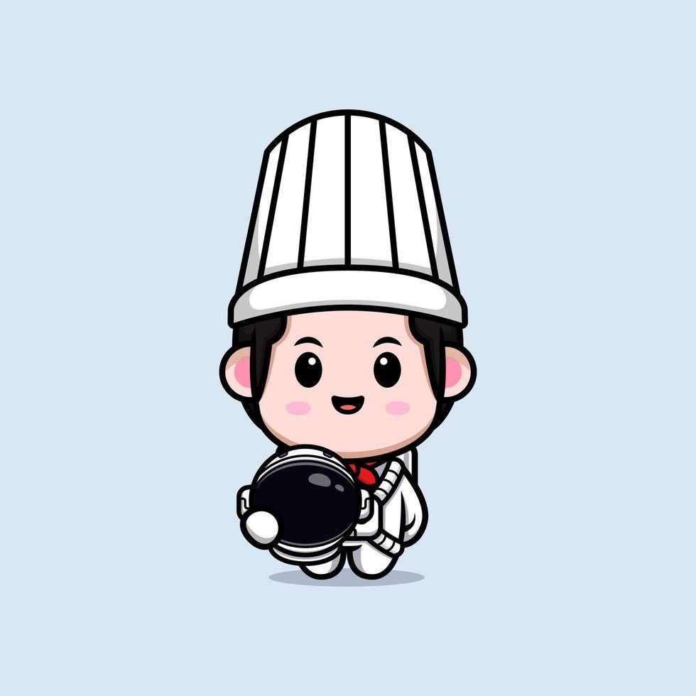 icône de dessin animé mignon chef mascotte. illustration de personnage de mascotte kawaii pour autocollant, affiche, animation, livre pour enfants ou autre produit numérique et imprimé vecteur