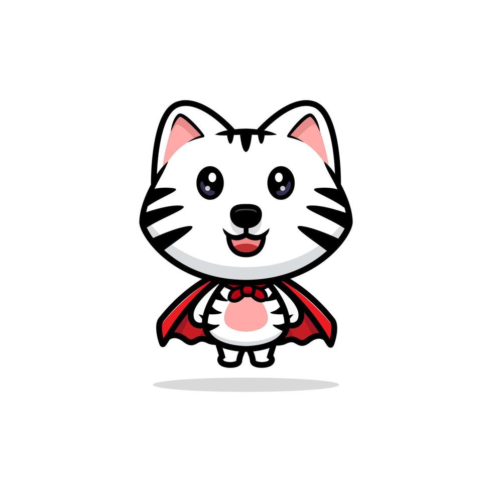 icône de dessin animé mignon tigre blanc mascotte. illustration de personnage de mascotte kawaii pour autocollant, affiche, animation, livre pour enfants ou autre produit numérique et imprimé vecteur