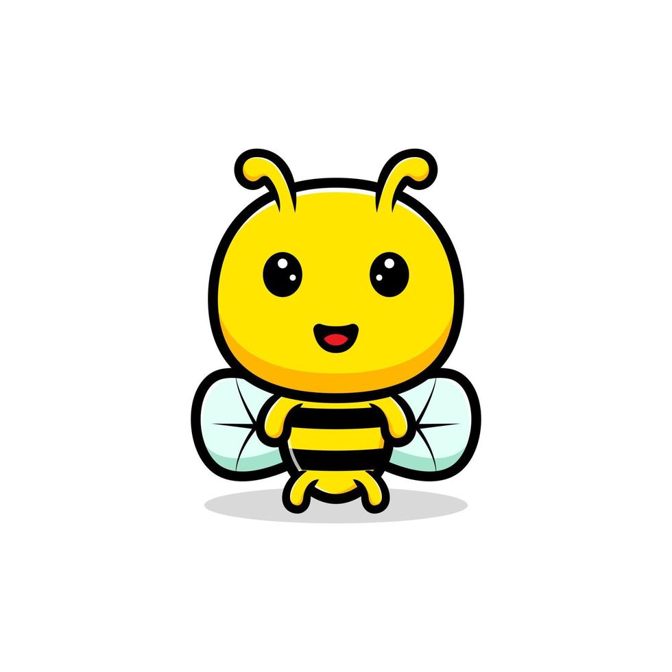 conception d'abeille mignonne. personnage mascotte animal vecteur