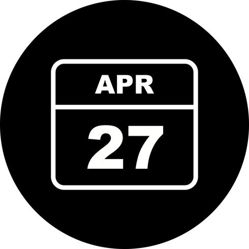 27 avril Calendrier d&#39;une journée vecteur