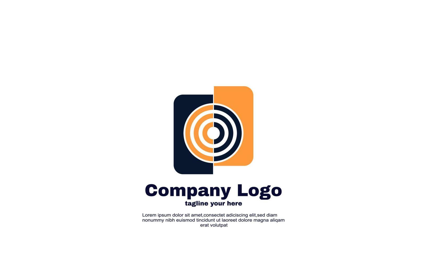 symbole d'identité abstraite cercle et vecteur de conception de logo rectangle