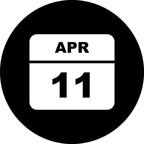 Calendrier du 11 avril sur un seul jour vecteur