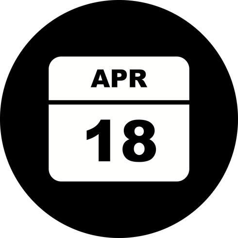 Calendrier du 18 avril avec un seul jour vecteur