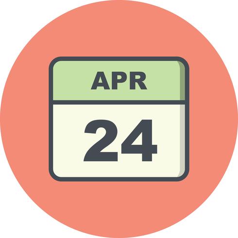 24 avril Calendrier d&#39;une journée vecteur