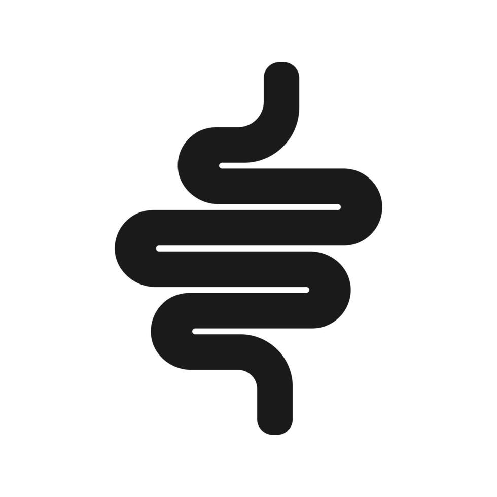 vecteur d'icône d'intestins, couleur de symbole de système de digestion modifiable