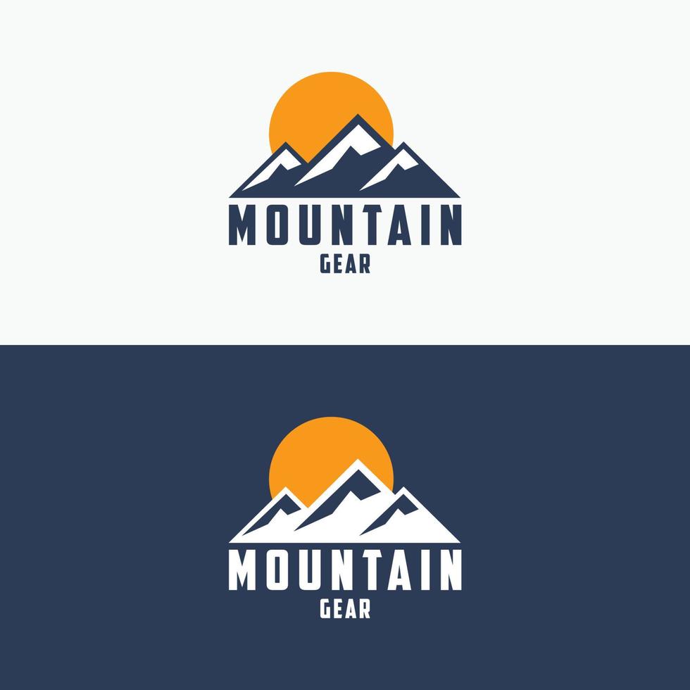 image vectorielle de montagne gear logo modèle vecteur