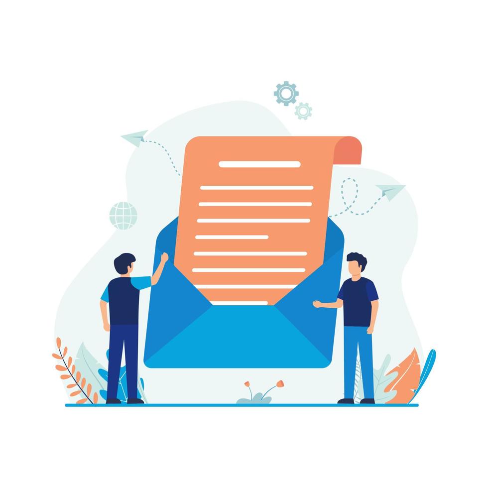 marketing par e-mail, enveloppe, illustration vectorielle de newsletter par e-mail. illustration d'entreprise vecteur