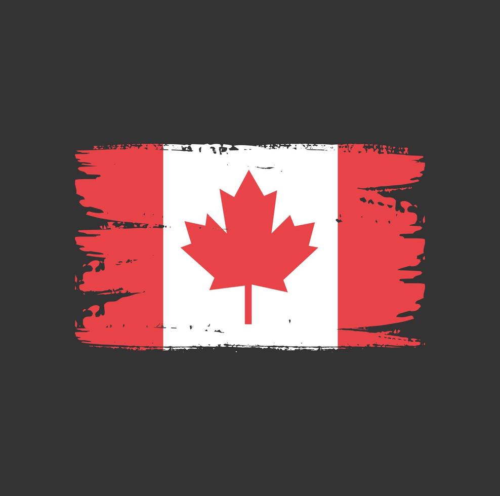drapeau du canada avec style pinceau vecteur