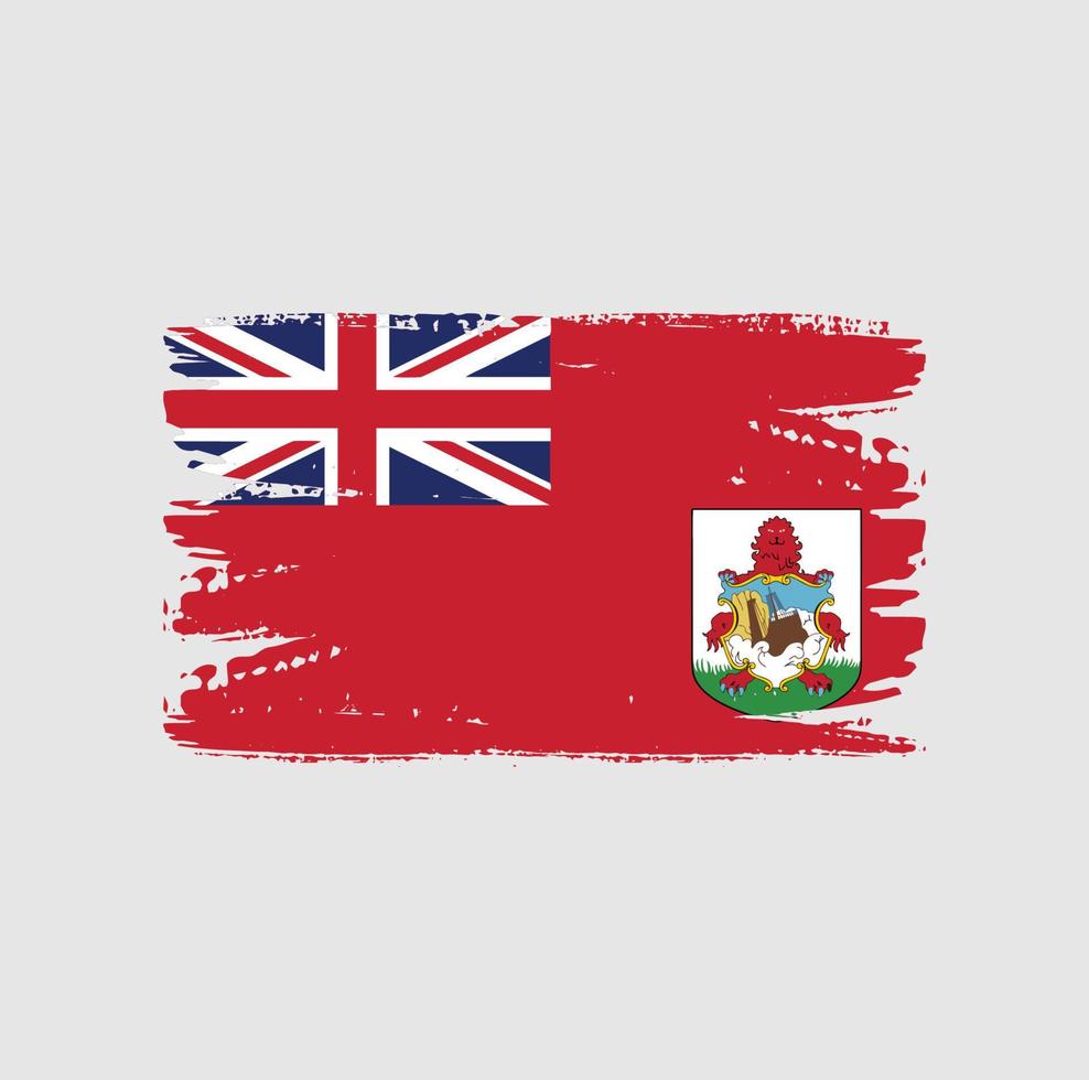 drapeau des bermudes avec style pinceau vecteur