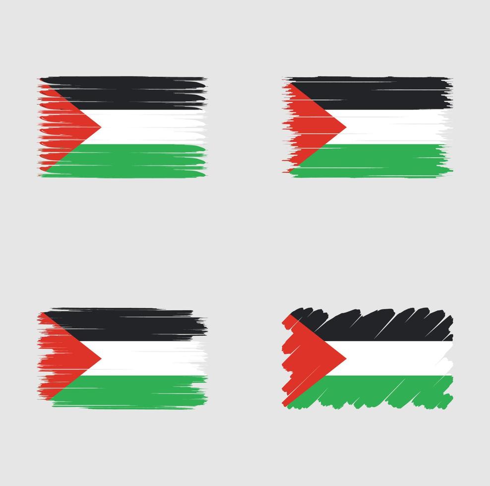 drapeau de collection de la palestine ou de gaza vecteur