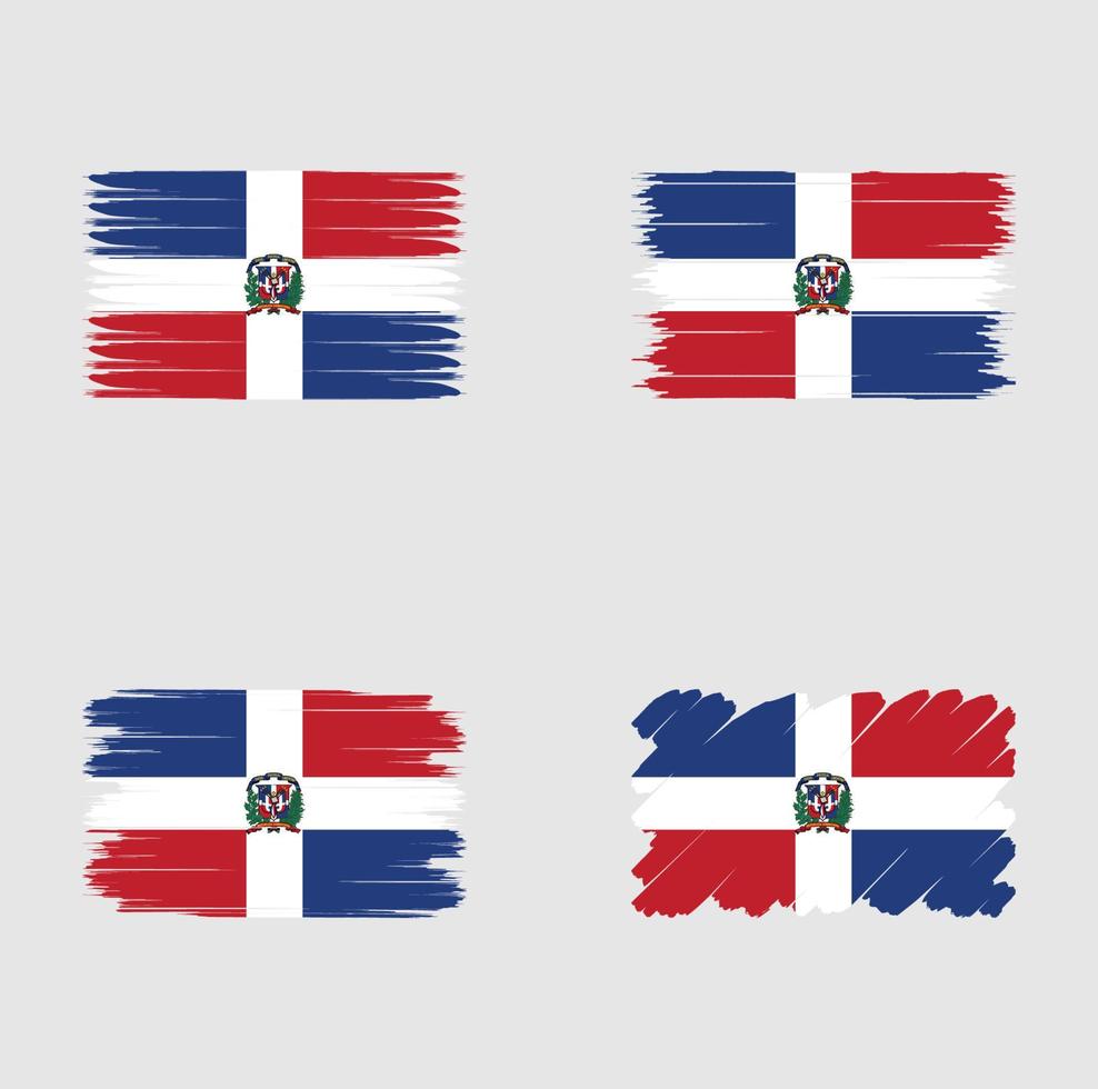 drapeau de collection de la république dominicaine vecteur