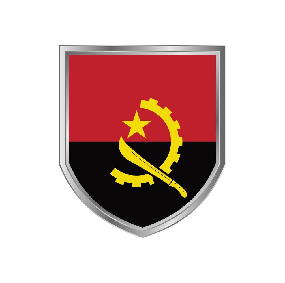 drapeau de l'angola avec cadre en métal vecteur