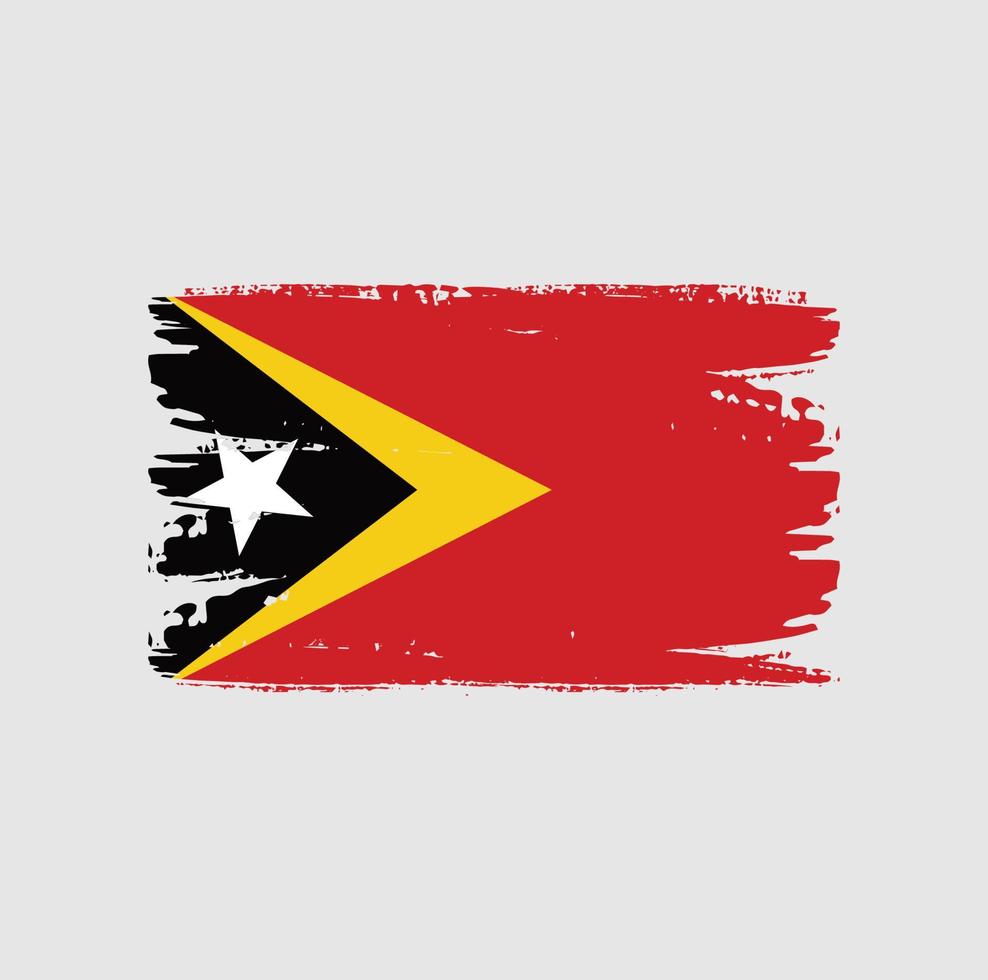 drapeau du timor leste avec style pinceau vecteur