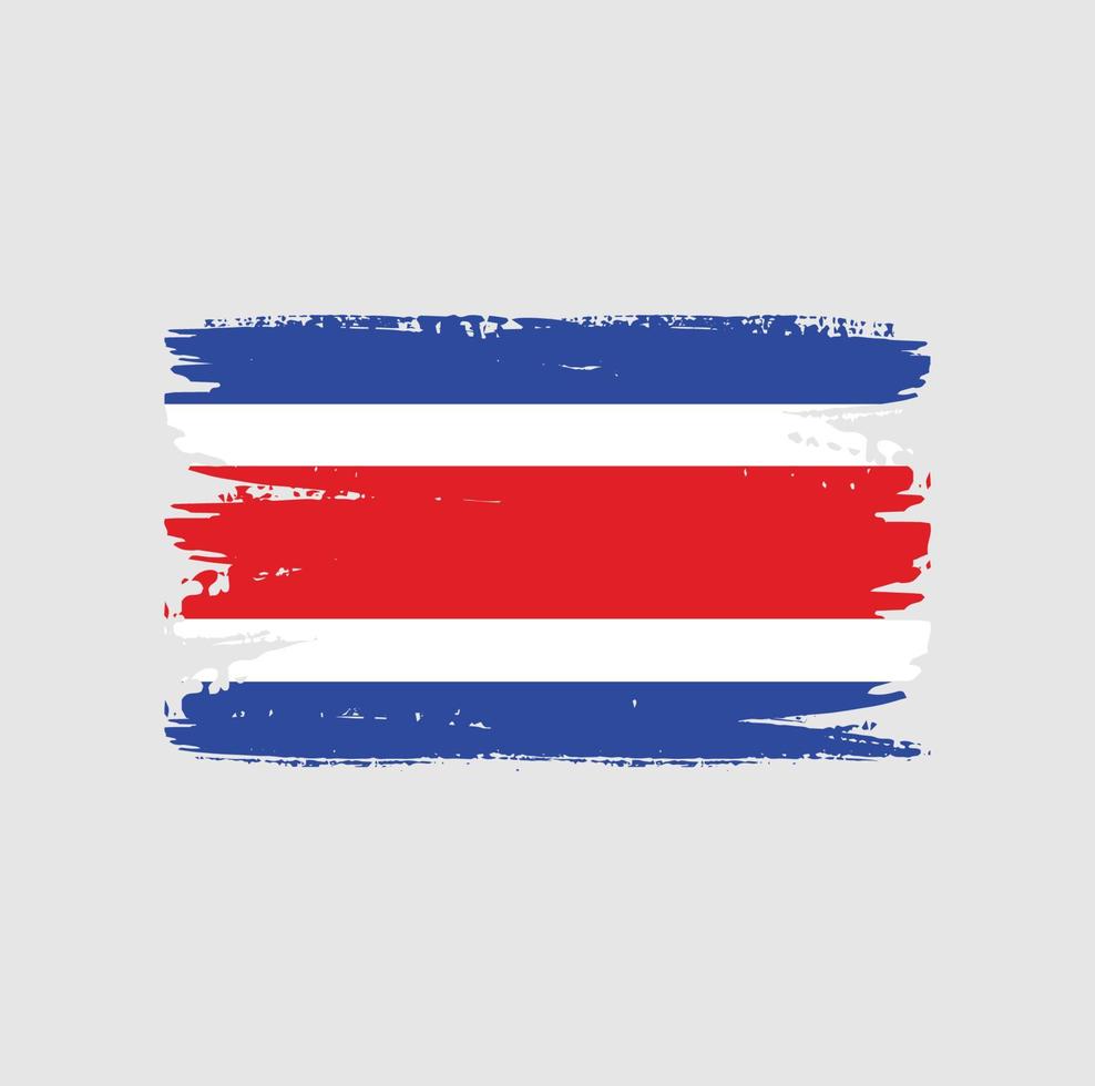 drapeau du costa rica avec style pinceau vecteur