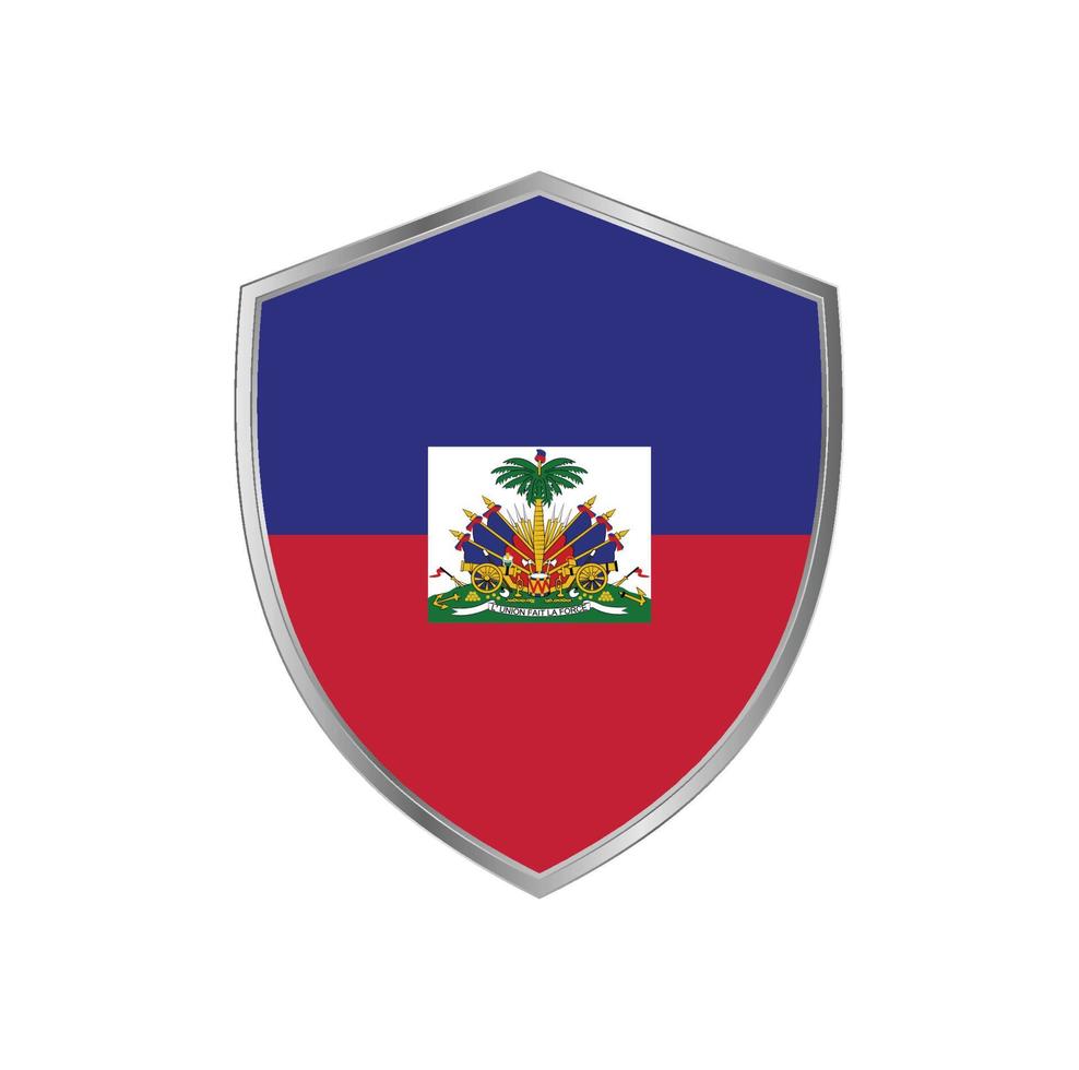 drapeau d'haïti avec cadre en argent vecteur