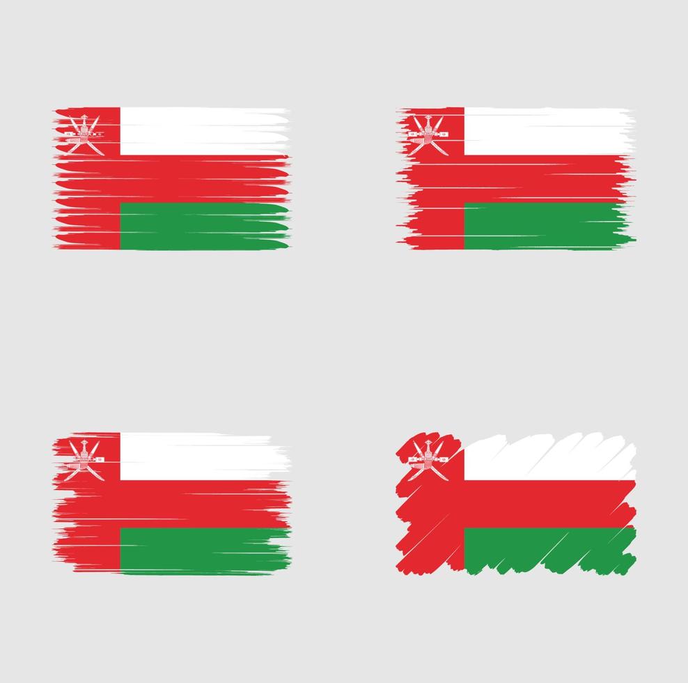 drapeau de collection d'oman vecteur