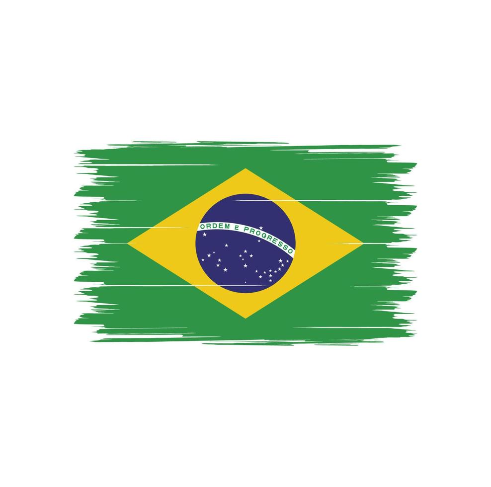 vecteur de drapeau du brésil avec style de pinceau aquarelle