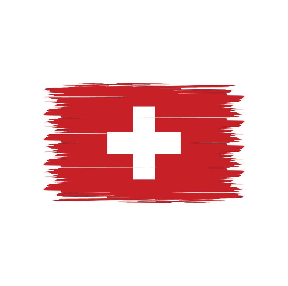 vecteur de drapeau suisse avec style pinceau aquarelle