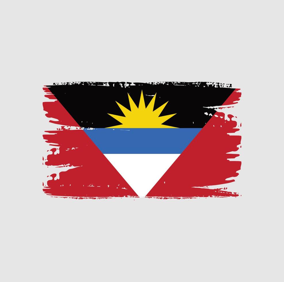 drapeau d'antigua-et-barbuda avec style pinceau vecteur