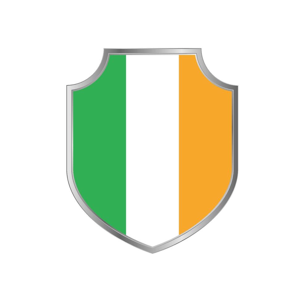 drapeau de l'irlande avec cadre en métal vecteur