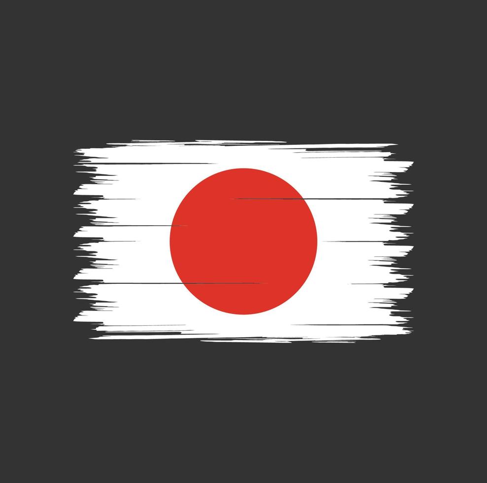 vecteur de drapeau du japon avec style de pinceau aquarelle