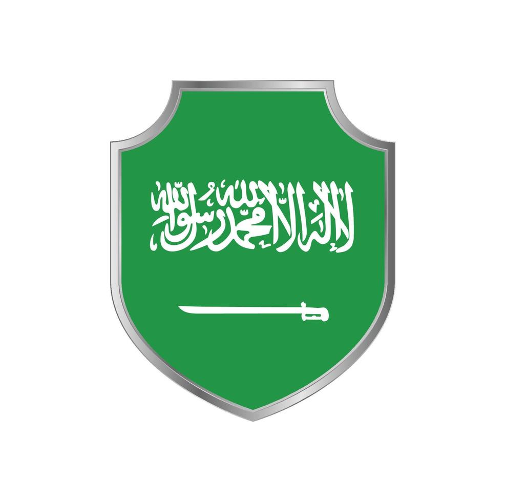 drapeau de l'arabie saoudite avec cadre en métal vecteur