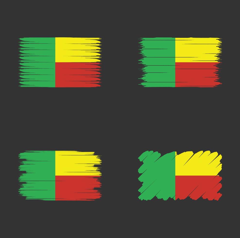 drapeau de collection du bénin vecteur