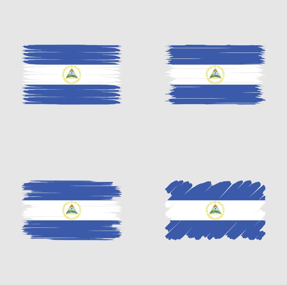 drapeau de collection du nicaragua vecteur