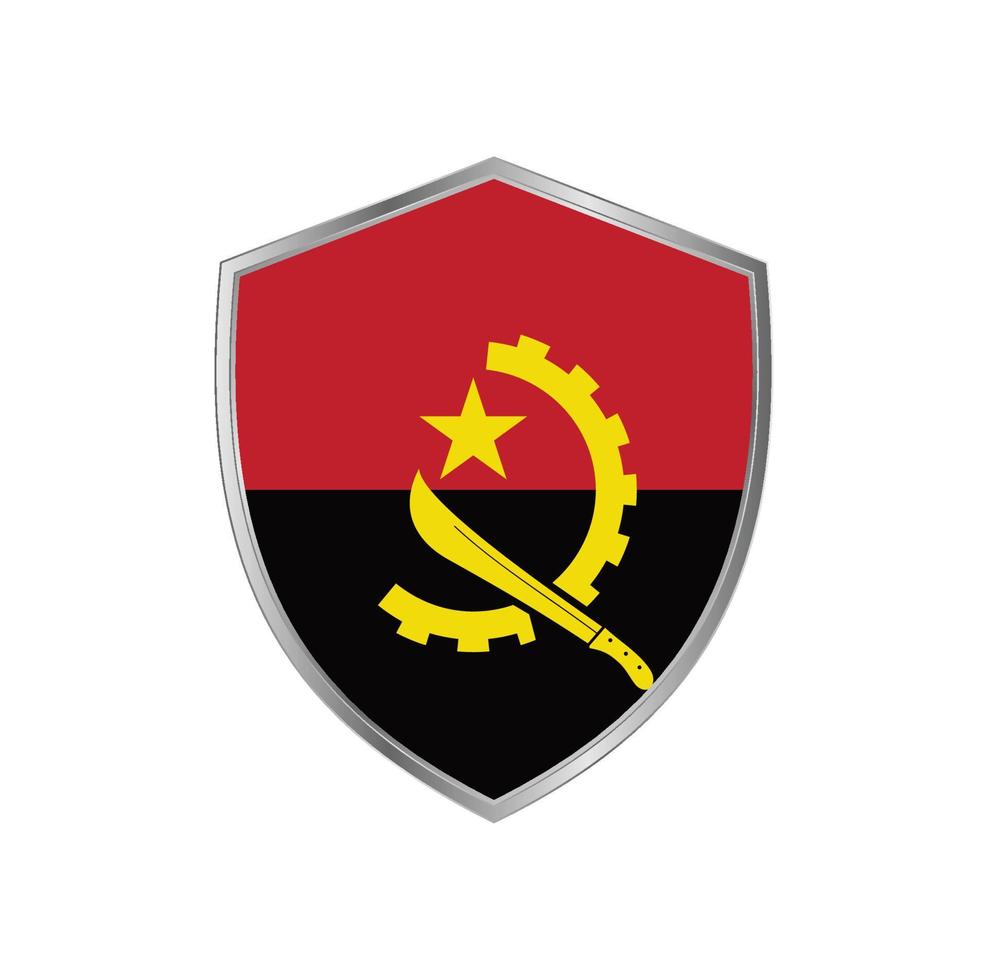 drapeau de l'angola avec cadre en argent vecteur