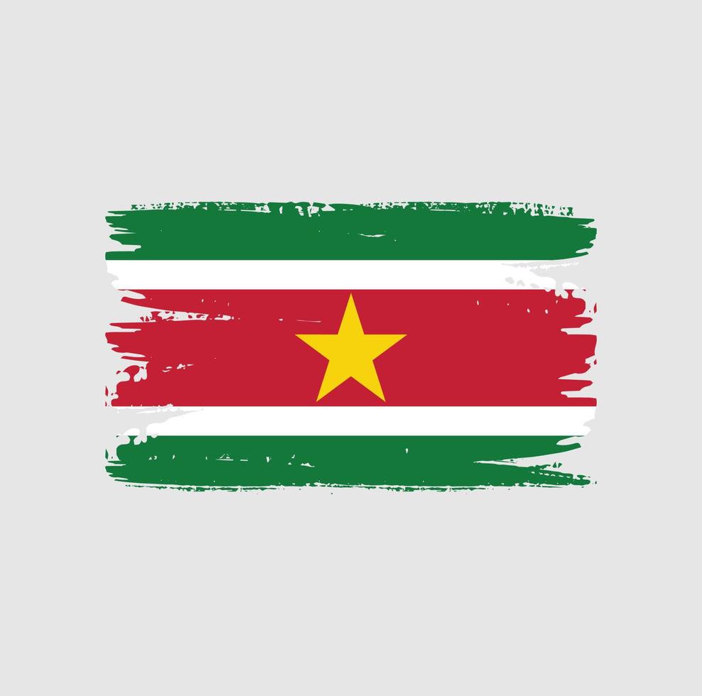 drapeau du suriname avec style pinceau vecteur