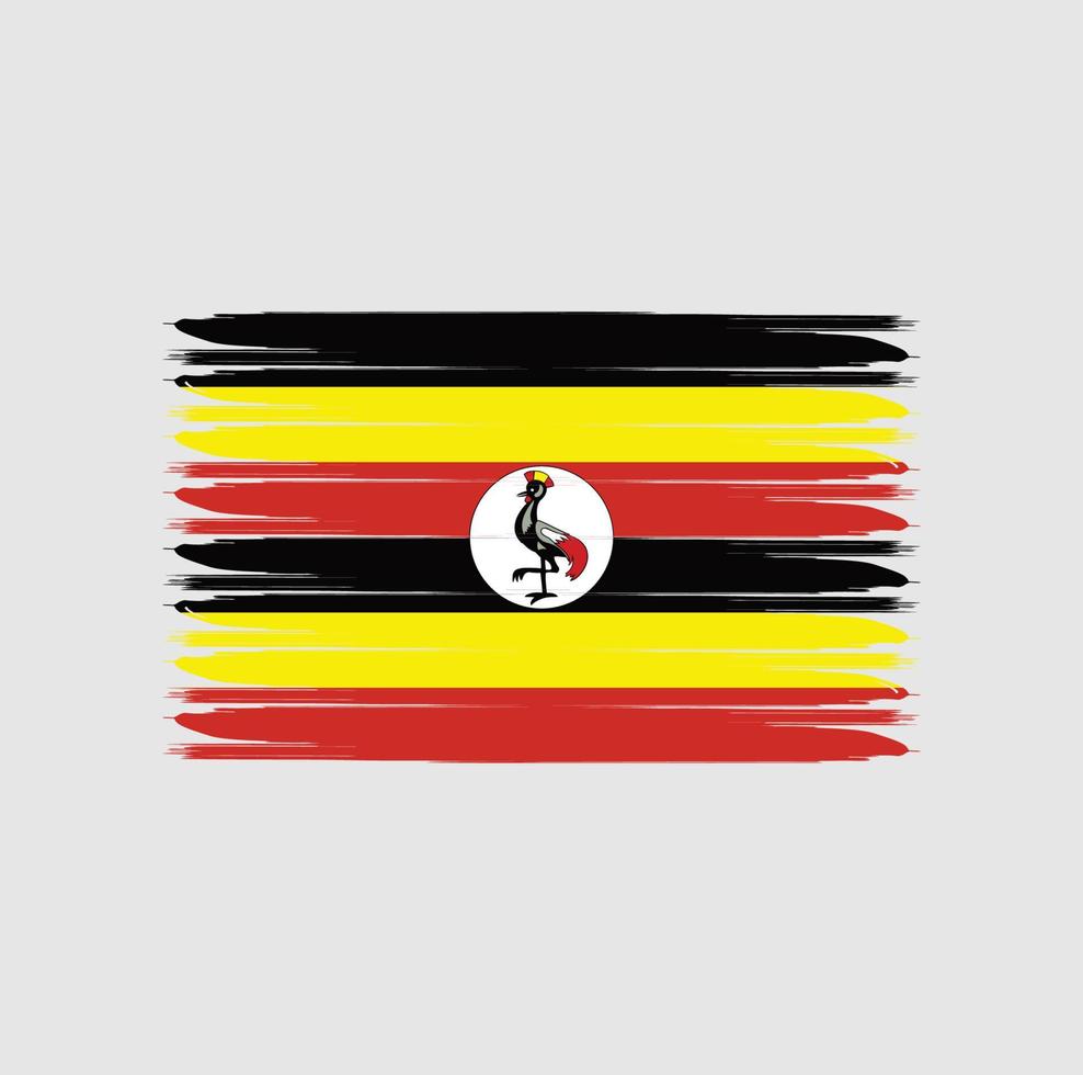 drapeau de l'ouganda avec style grunge vecteur