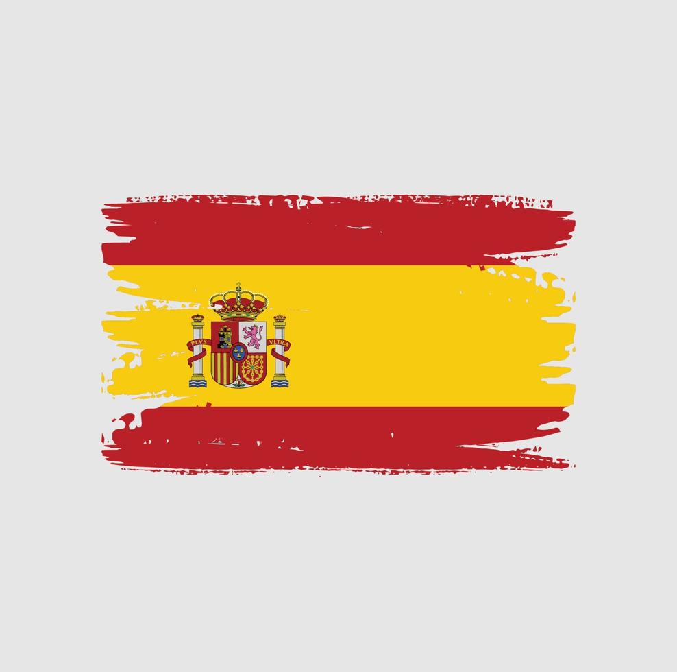 drapeau de l'espagne avec style pinceau vecteur