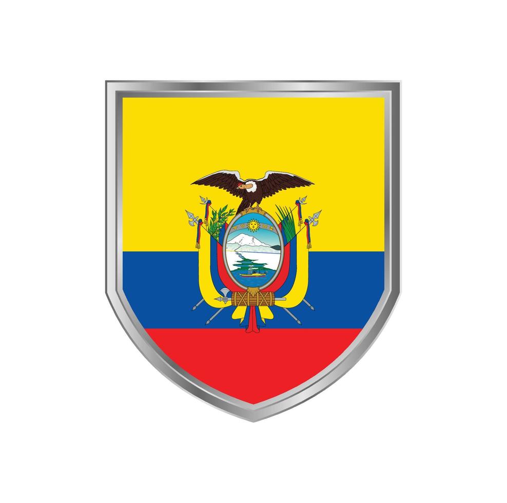 drapeau de l'équateur avec cadre en métal vecteur