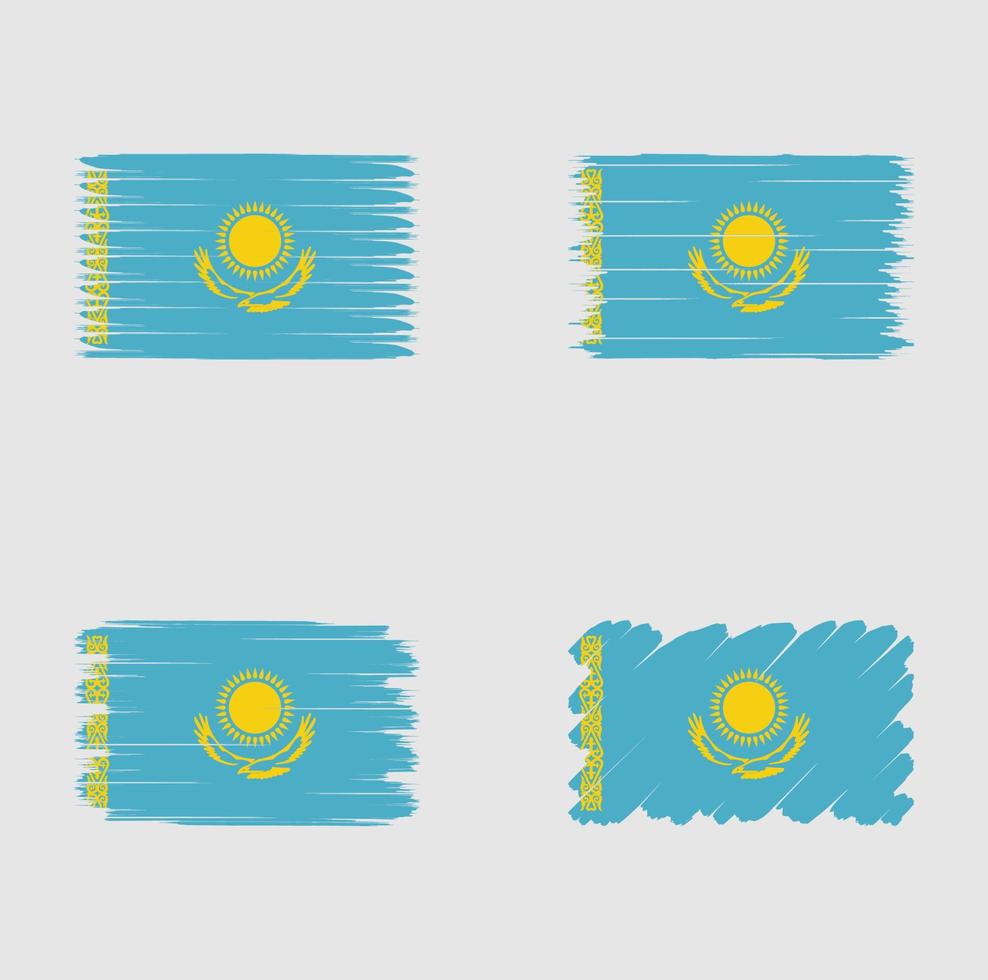 drapeau de collection du kazakhstan vecteur