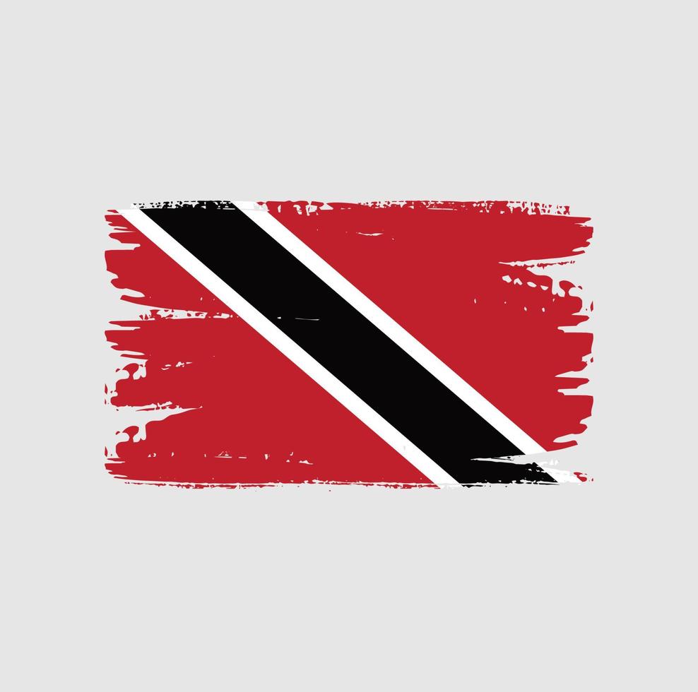 Drapeau de la Trinité-et-Tobago avec style pinceau vecteur
