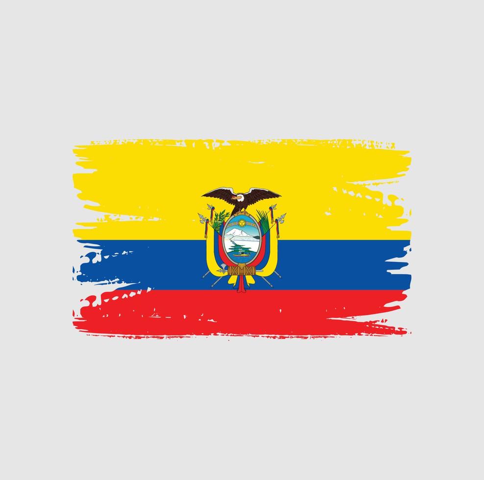 drapeau de l'équateur avec style pinceau vecteur