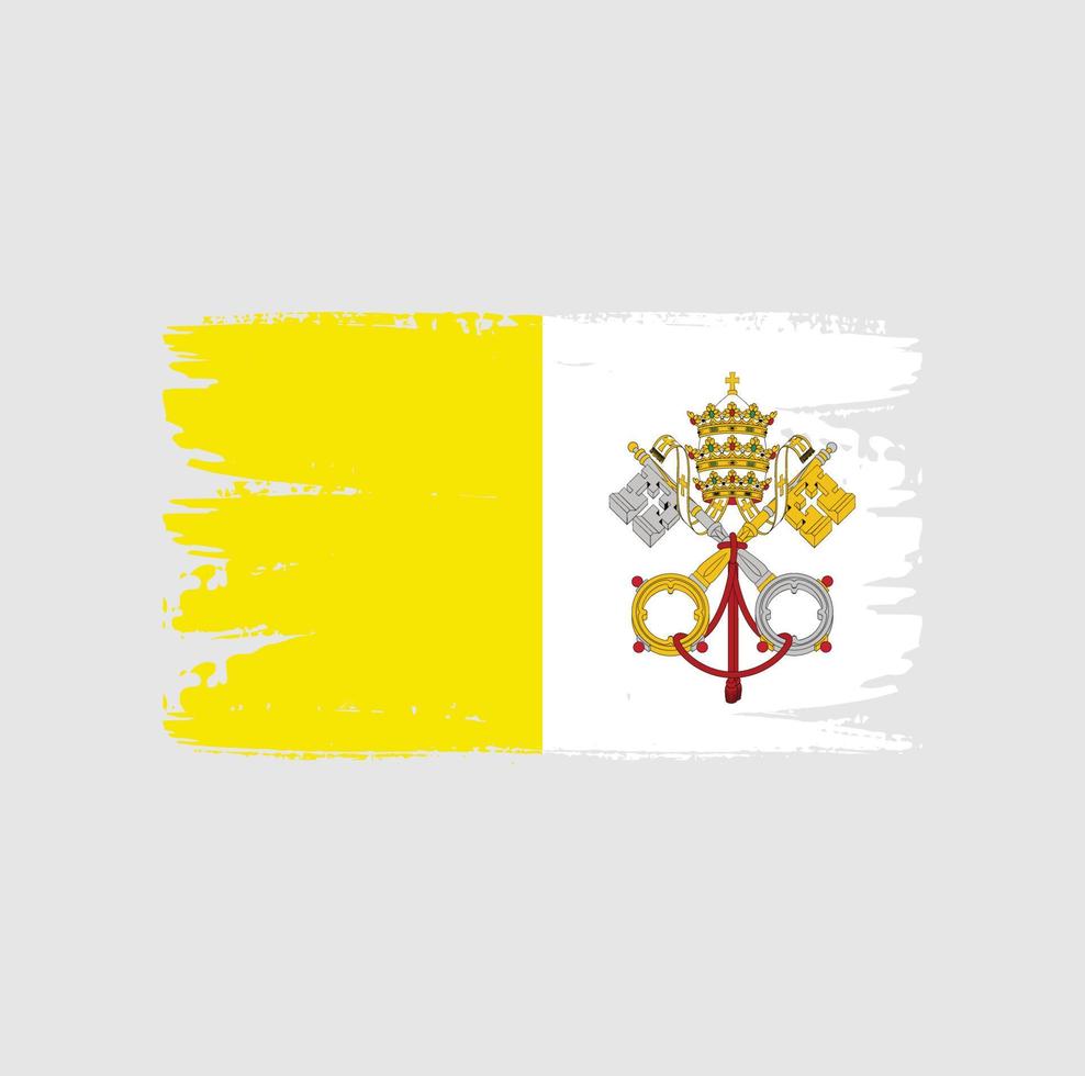 drapeau du vatican avec style pinceau vecteur