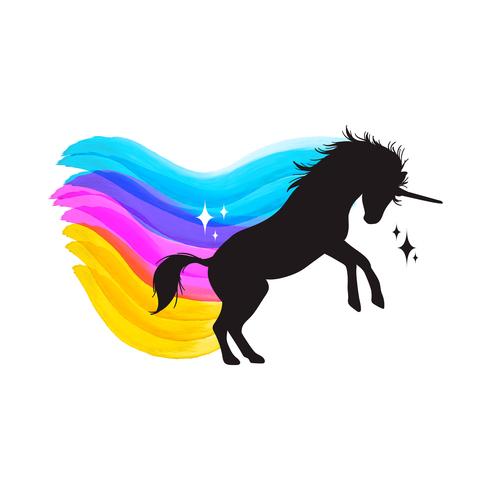 Mythology illustration set de silhouette de Licorne vecteur