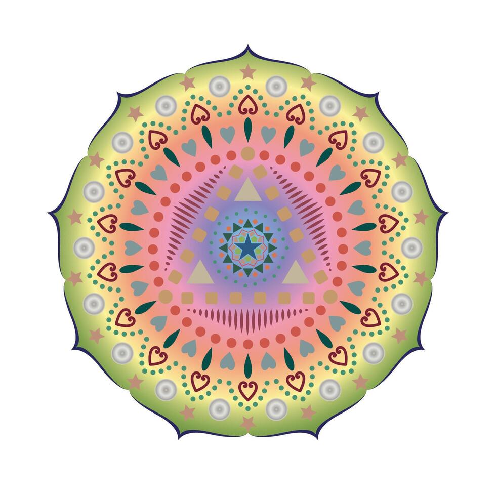 art de mandala avec motif géométrique coloré. illustration vectorielle. vecteur