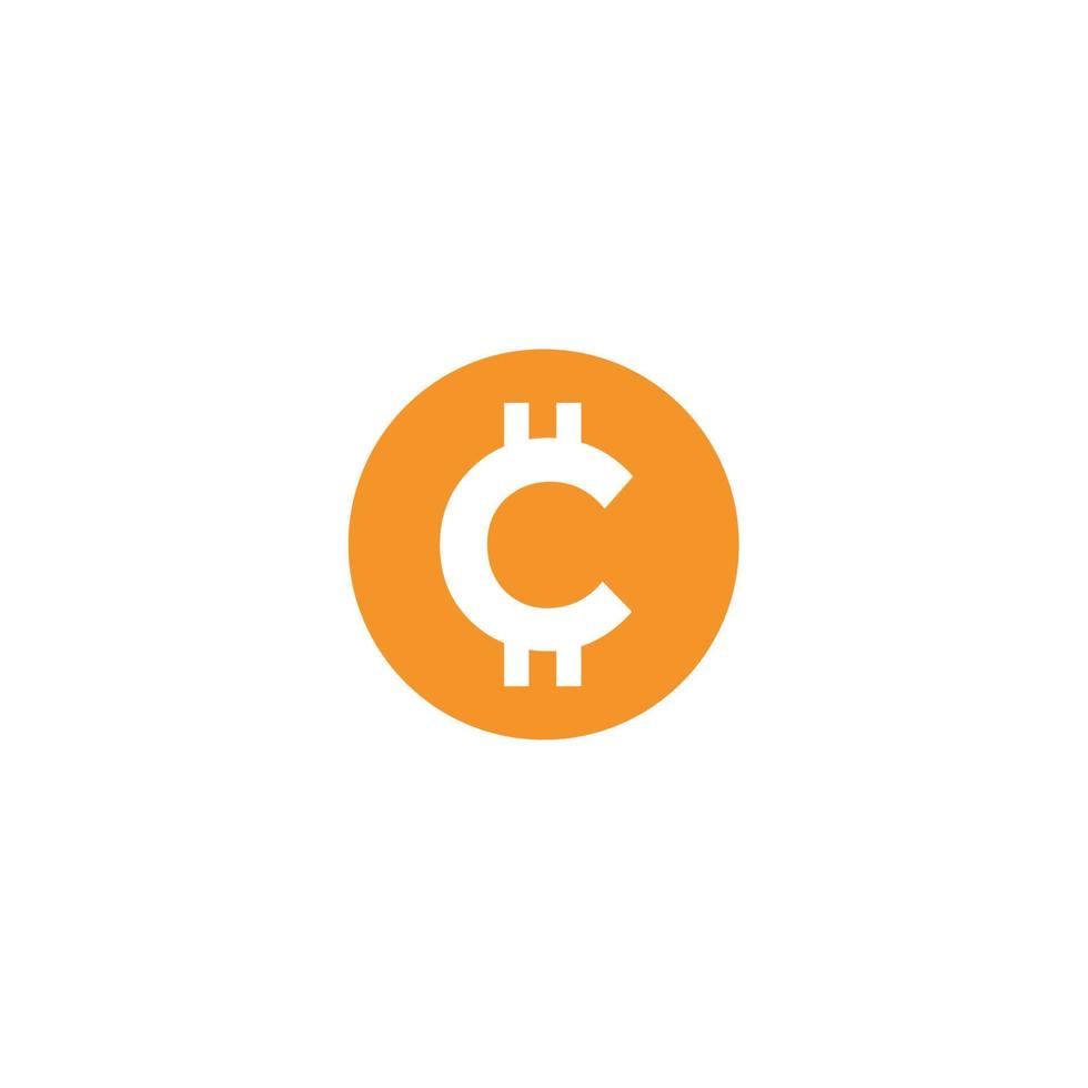 conception de logo ou d'icône de crypto-monnaie ou de lettre c vecteur