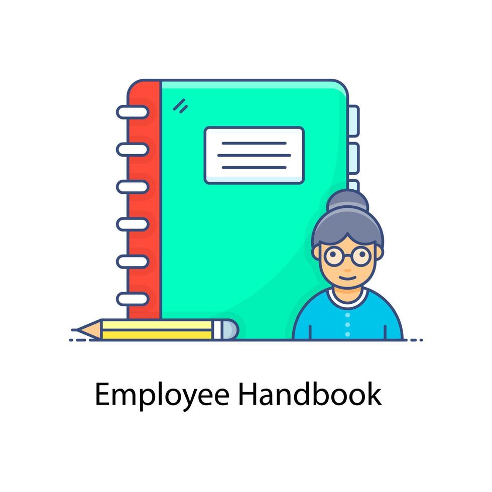 livre de référence organisé sur un certain domaine de connaissances manuel de l'employé vecteur