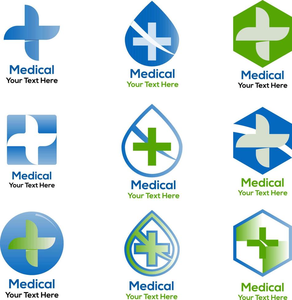 modèle de logo vectoriel médical 9 conception différente