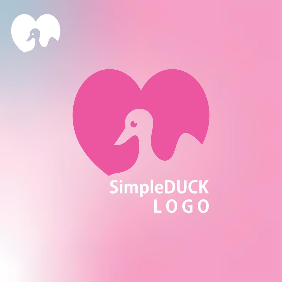 logo de canard simple, silhouette d'illustrations vectorielles de canard rose vecteur