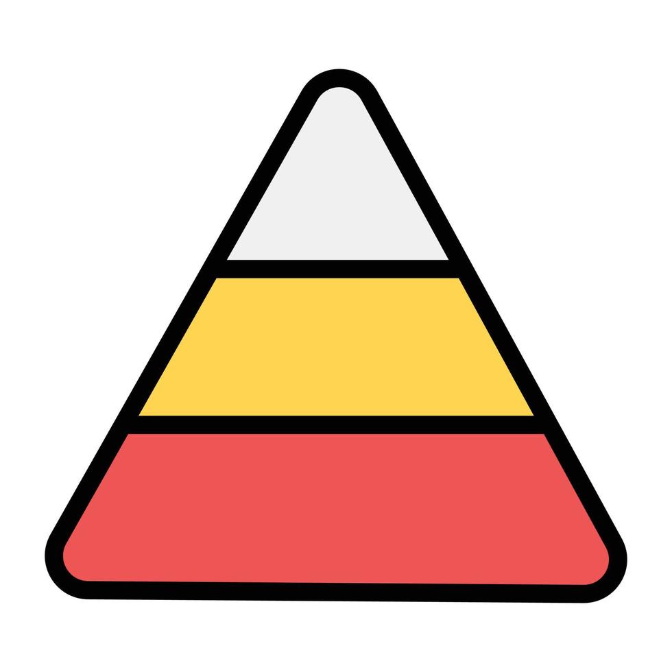 un graphique pyramidal pour indiquer la santé et la forme physique dans le diagramme, icône plate vecteur