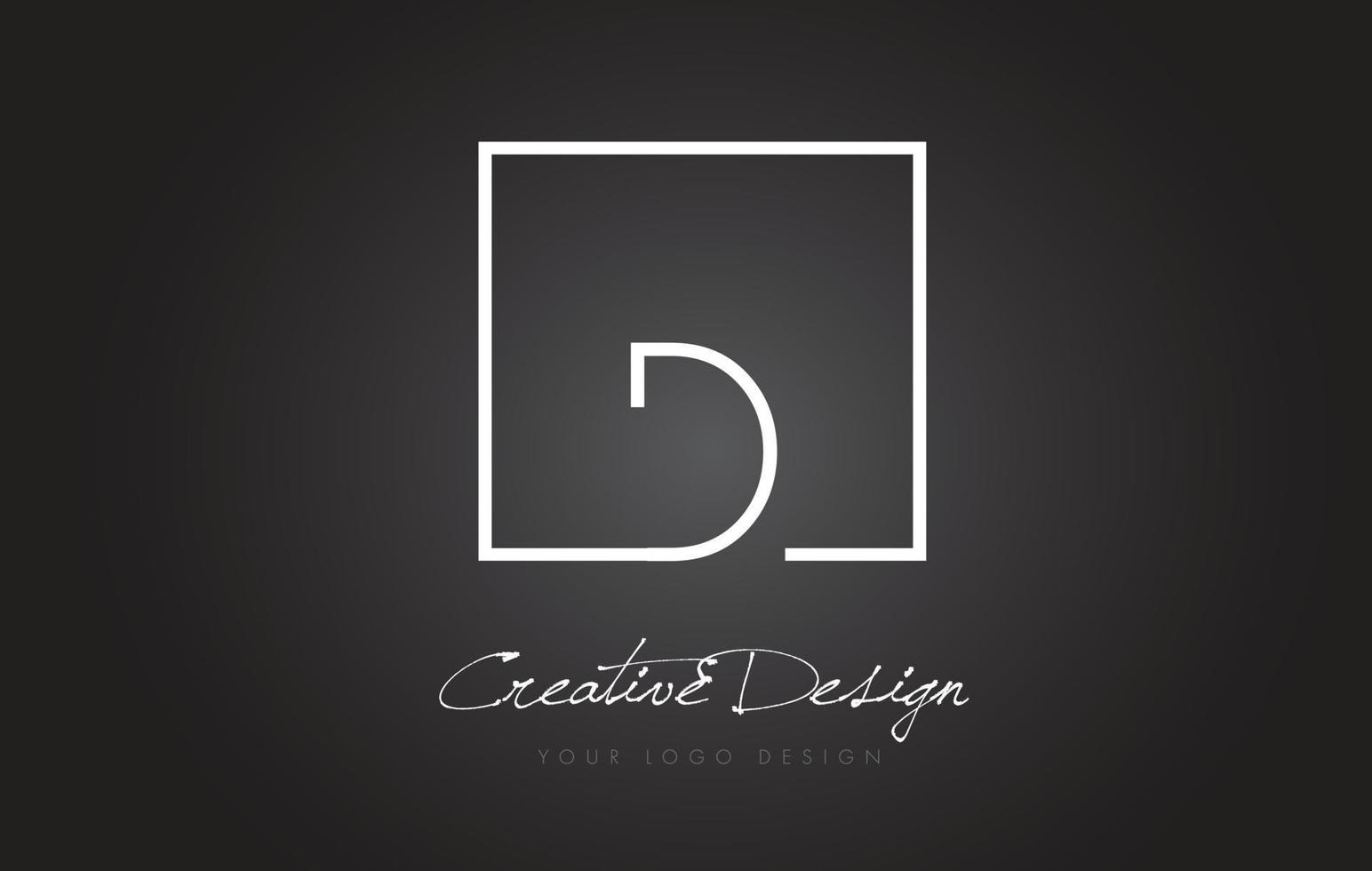 création de logo de lettre de cadre carré d avec des couleurs noir et blanc. vecteur