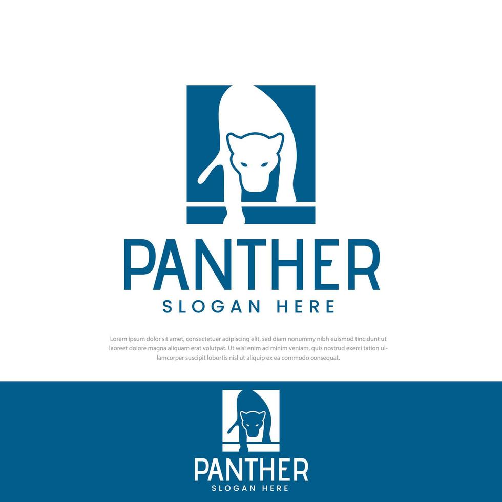 panthère jaguar léopard puma lion silhouette logo design vecteur