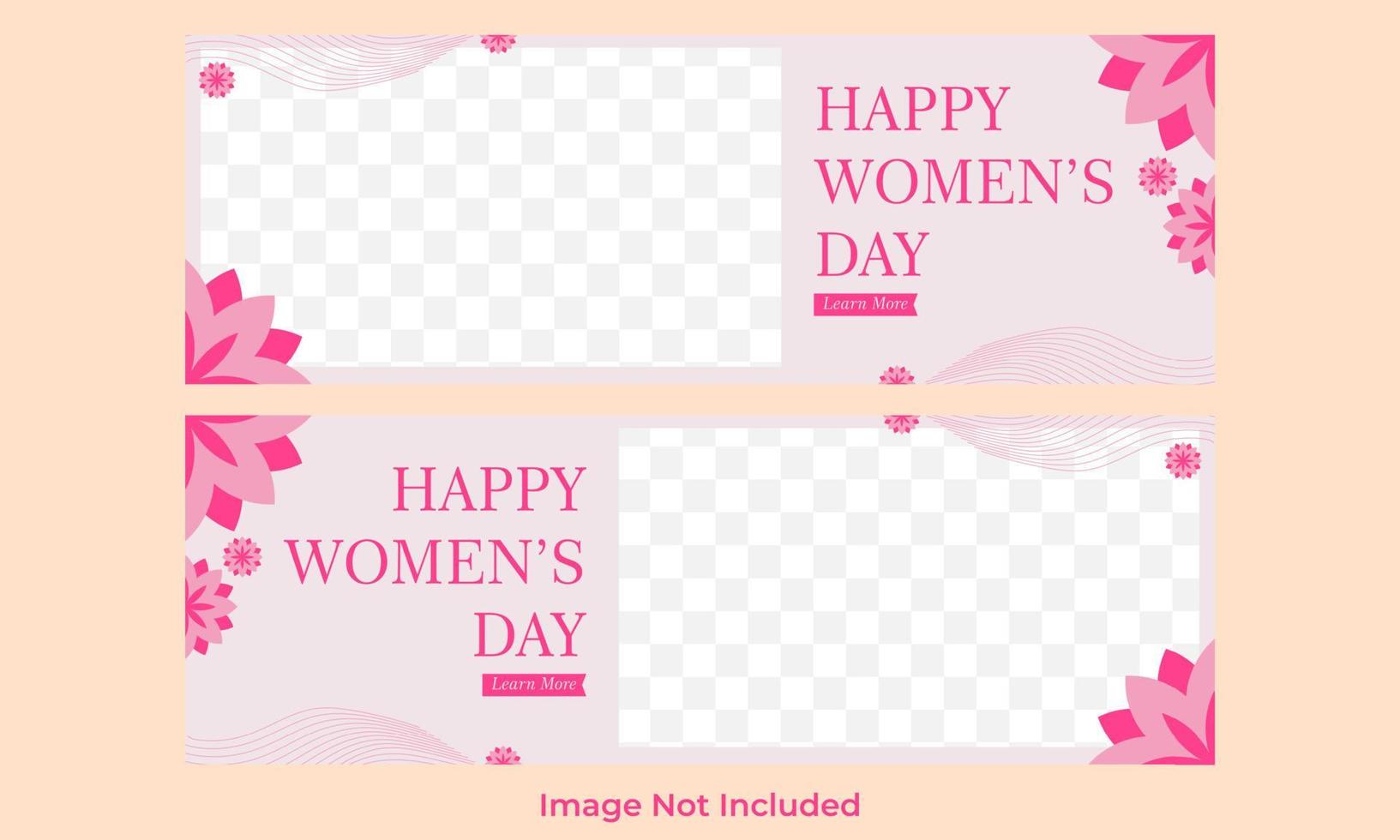 modèle de bannière horizontale de la journée internationale de la femme vecteur