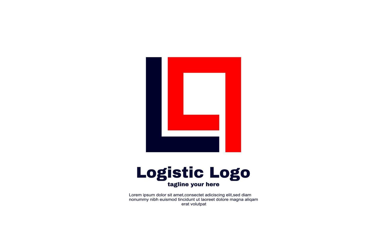 société abstraite et conception de logo logistique d'entreprise couleur rouge vecteur